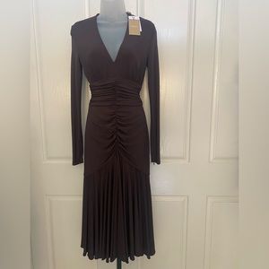 NEW wTag-MICHAEL KORS Collection Brown Dress 2-retail $1690